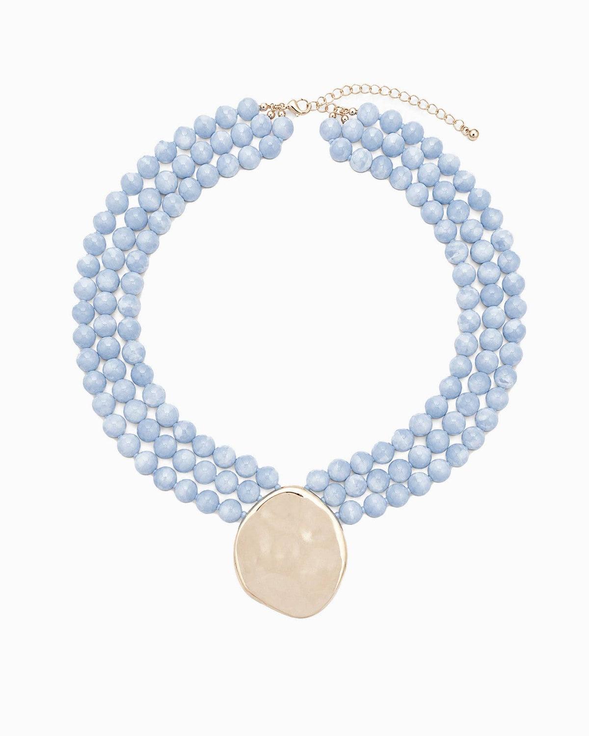 Organic Marbled Bead Layered Statement Necklace