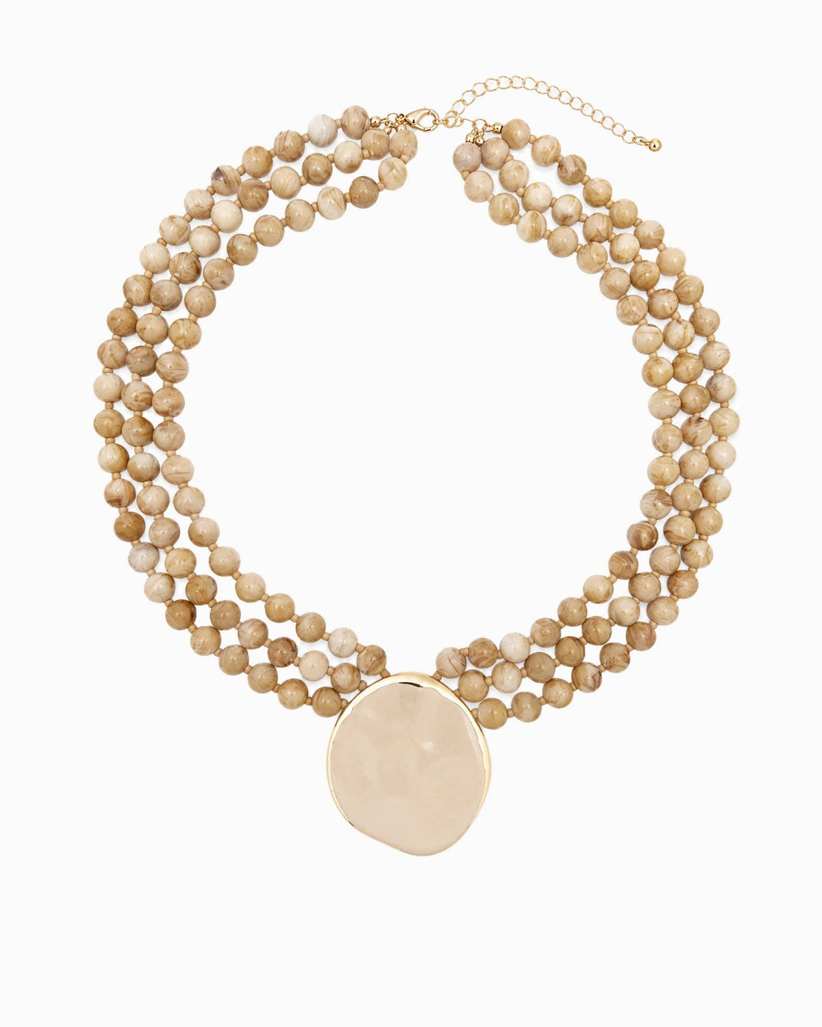 Organic Marbled Bead Layered Statement Necklace