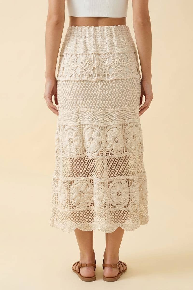 Crochet floral skirt