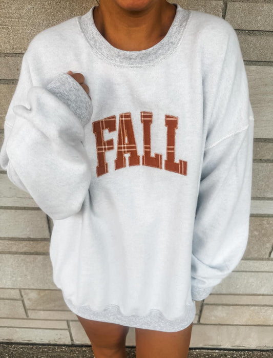 Fall embroidered crew