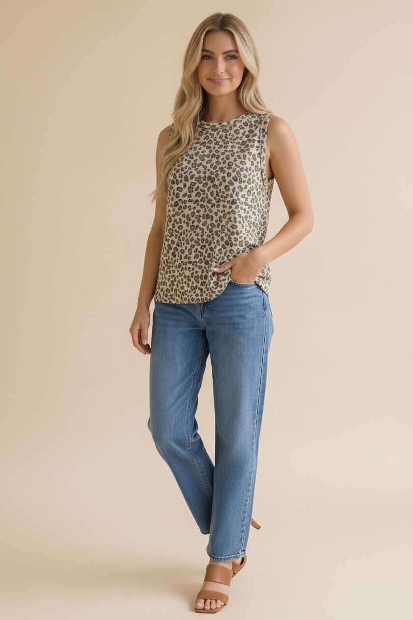 Leopard French Terry Top