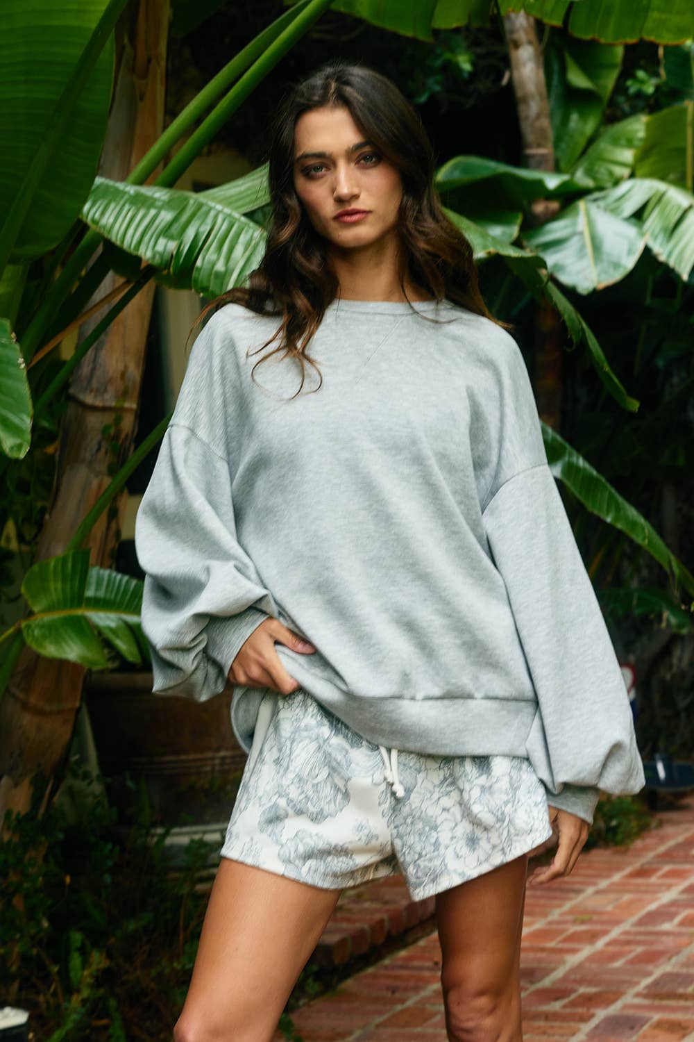 Floral Print Relaxed Lounge Shorts