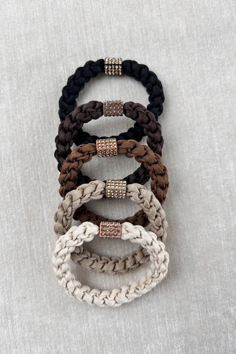 Square Stone Charm Hair Scrunchies