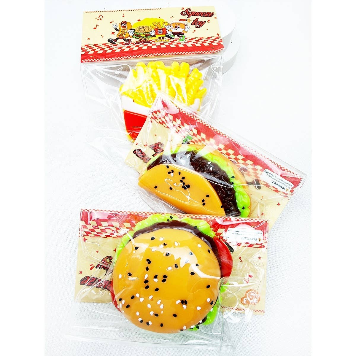 Hamburger and Fast Food Pinch Squishy Toy