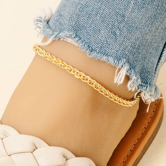 Wheat Chain Link Anklets