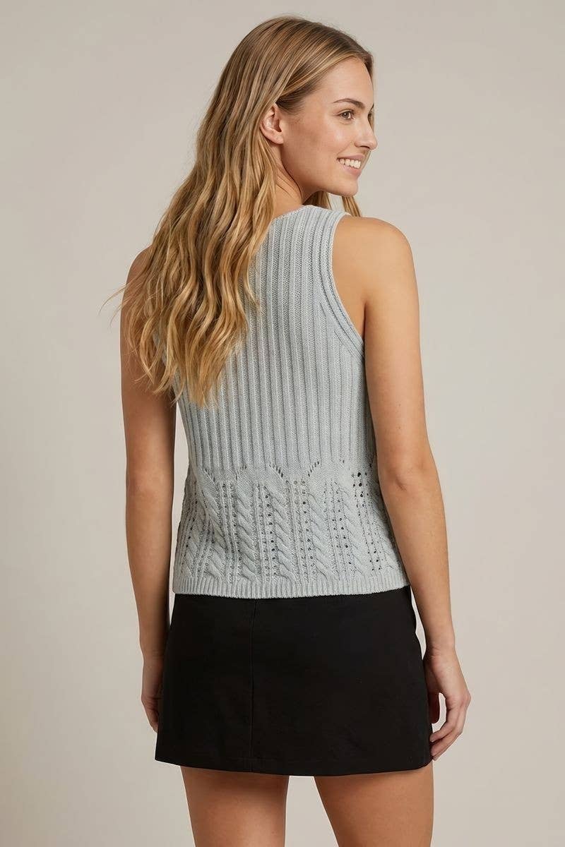 open knit tank top