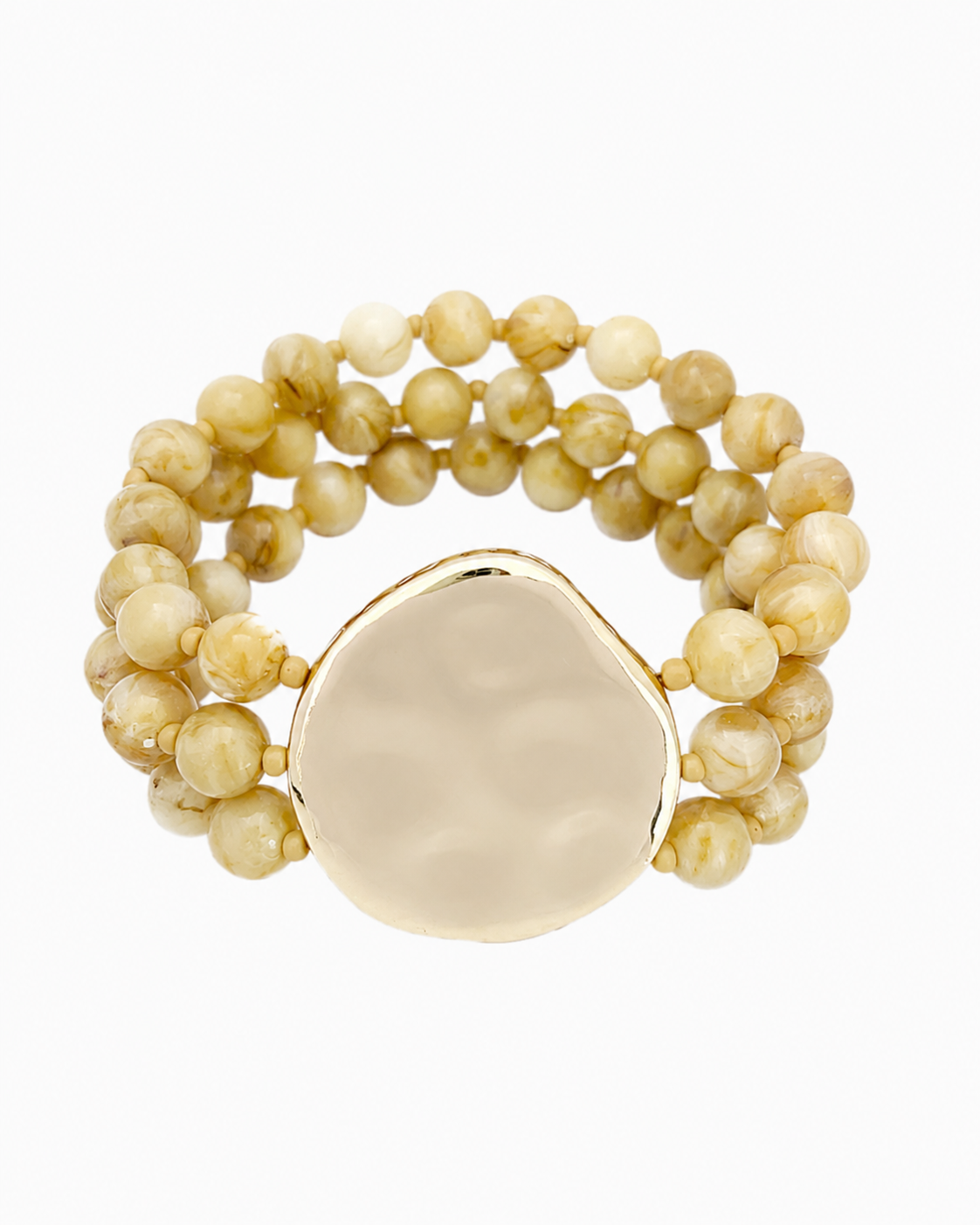 Organic Marbled Bead Layered Statement Bracelet