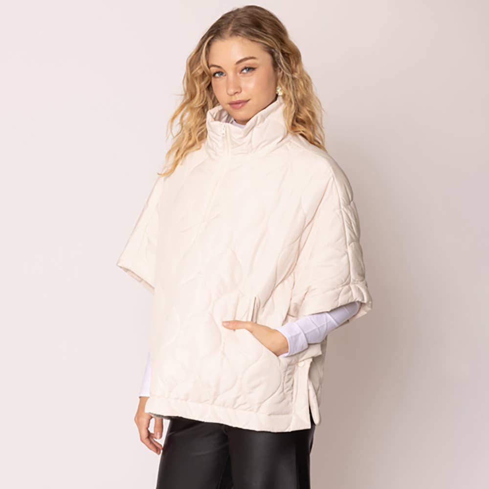 Quilted Puffer Poncho