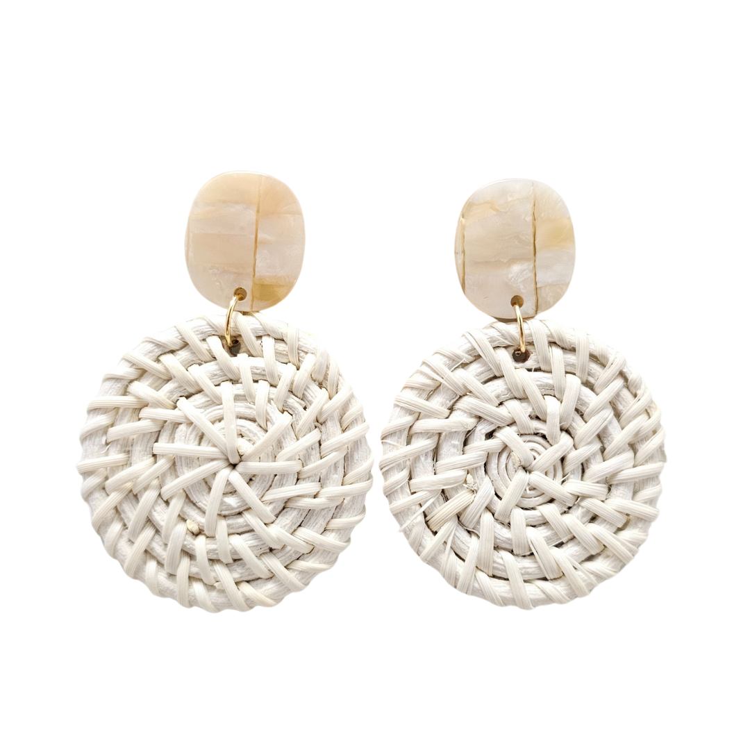 Dominica Earrings - Light Rattan