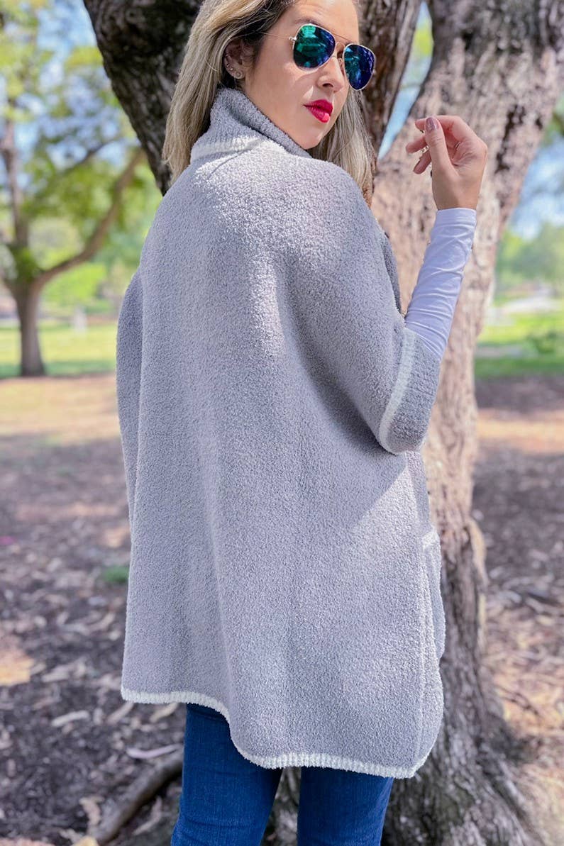 Zip-Up Knit Cardigan with Pockets