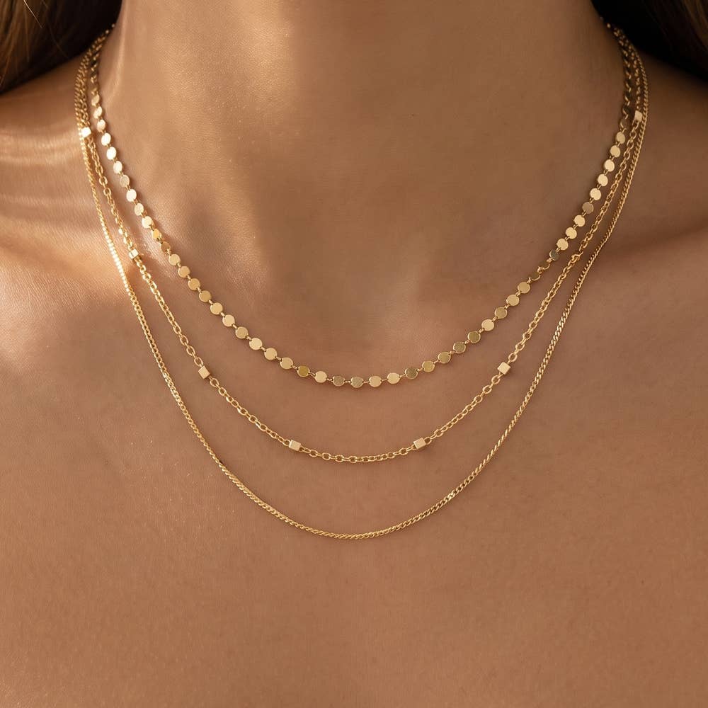 Dainty Triple Layer Chain Necklace