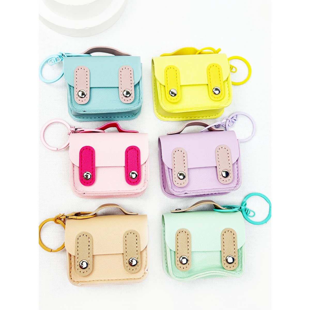 PU Leather Mini Coin Bag Key Chain