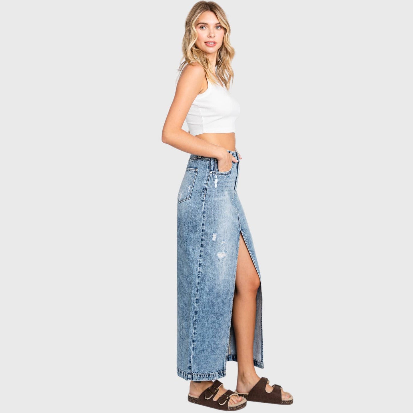 Denim Maxi Skirt