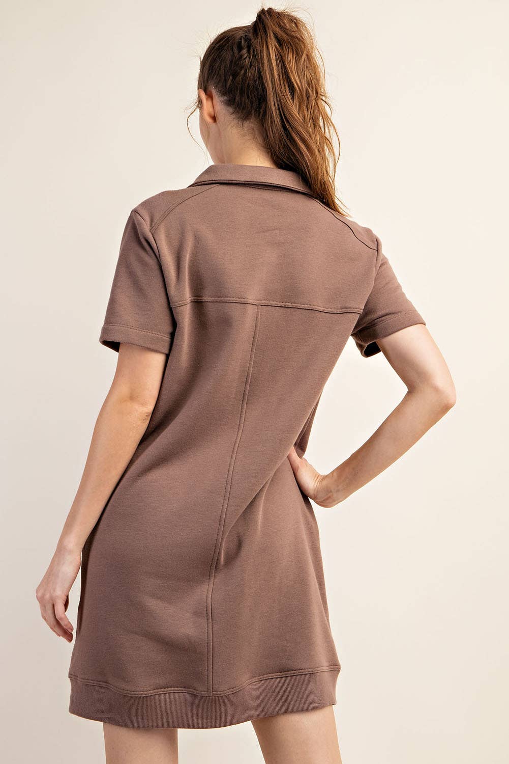 French terry 1/4 zip dress