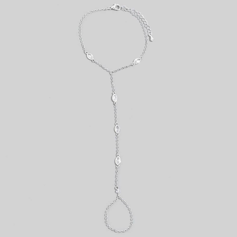 Cz Marquise Hand Chain Bracelet