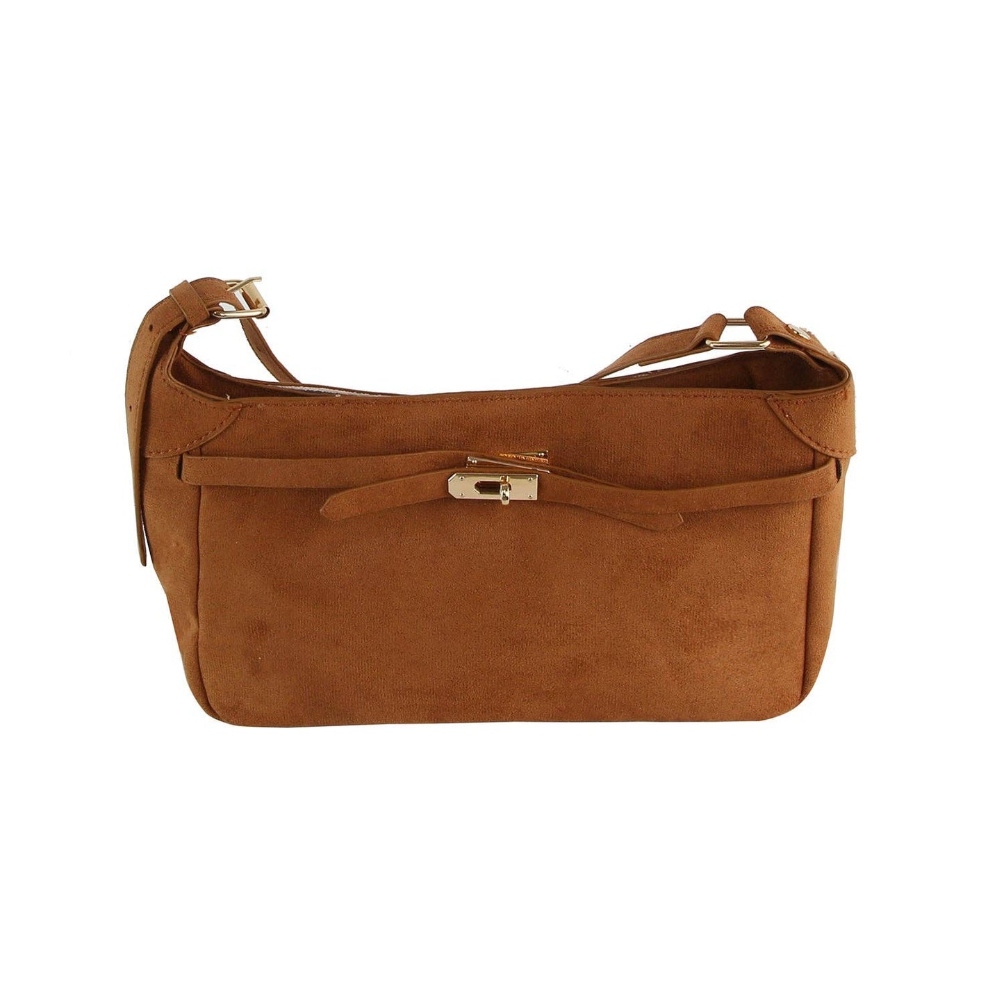 Suede Buckle Shoulder Bag