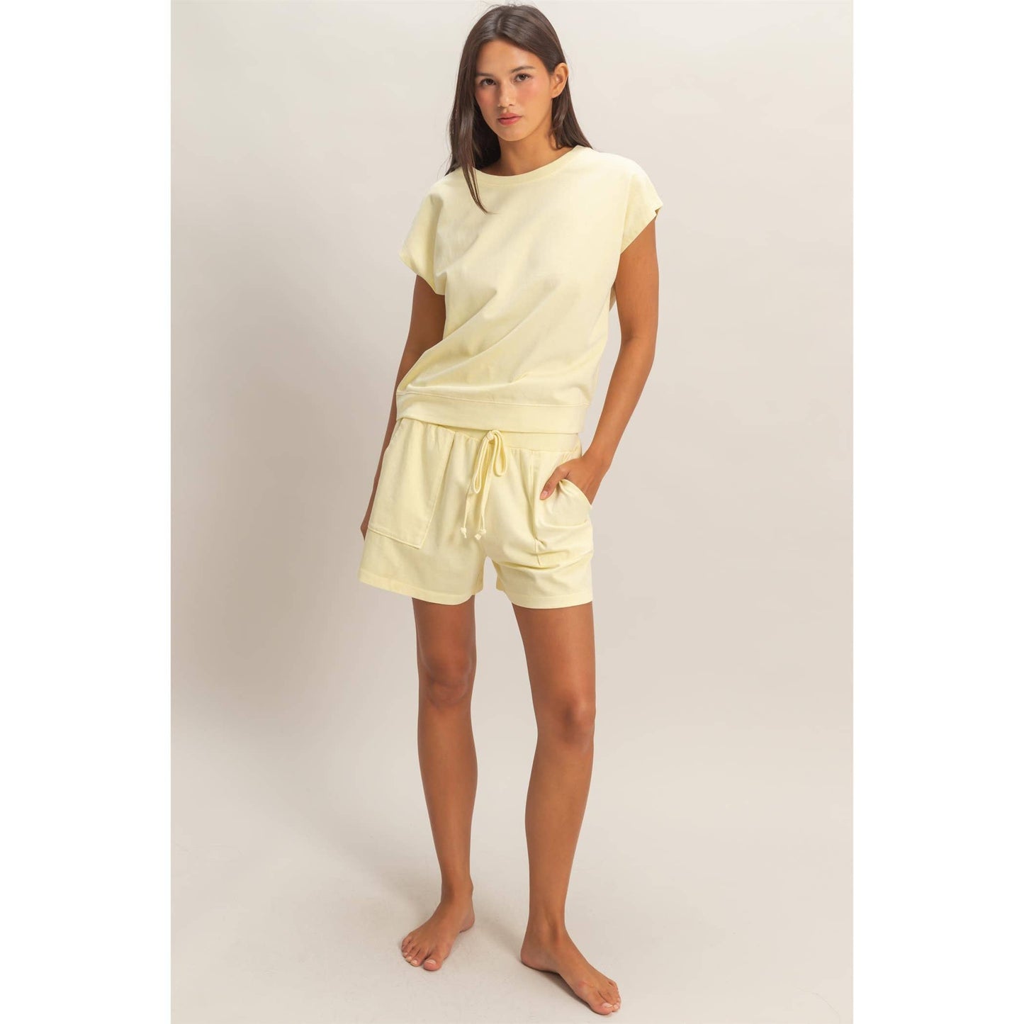 Sleeveless Crew Neck Top and Shorts Set