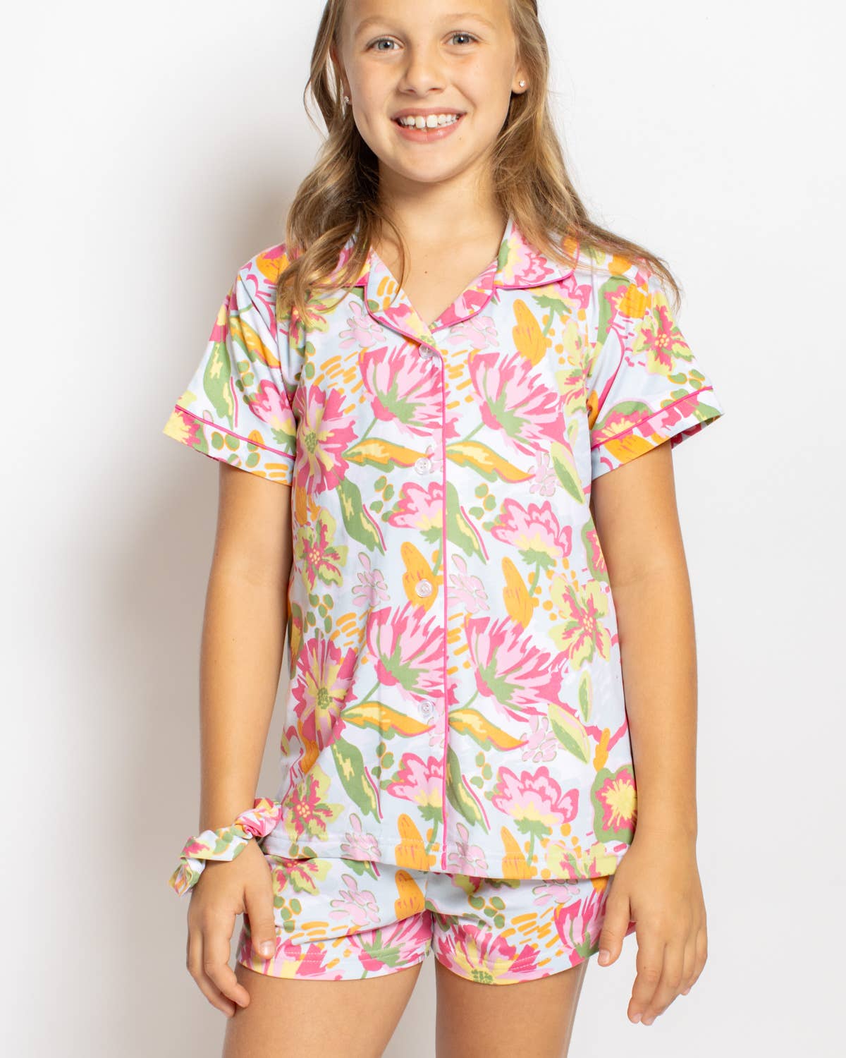 Girl's Summer Bouquet Sleep Shorts Set   Pink/Blue/Multi   -Asst.