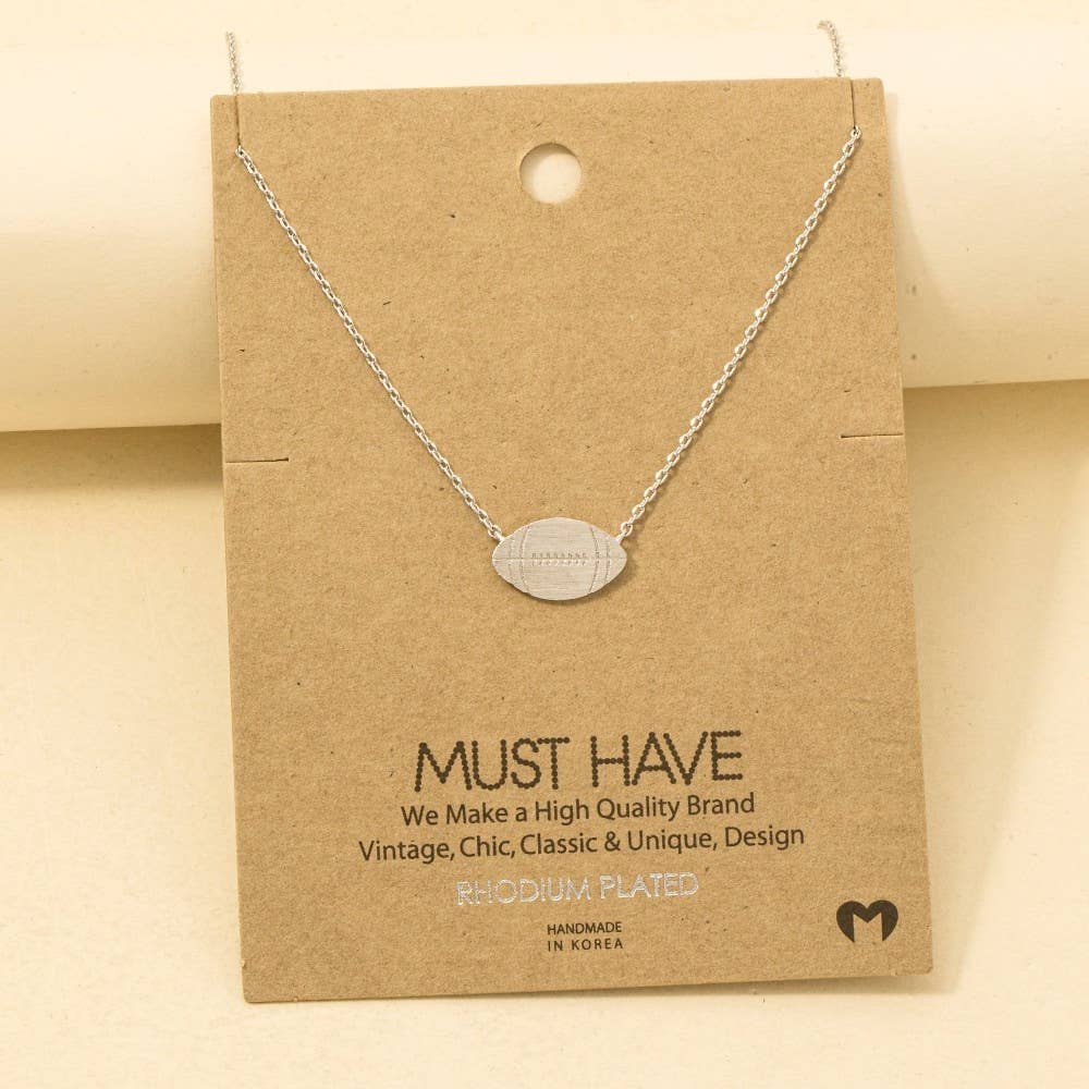 Game Day Dainty Football Pendant Necklace