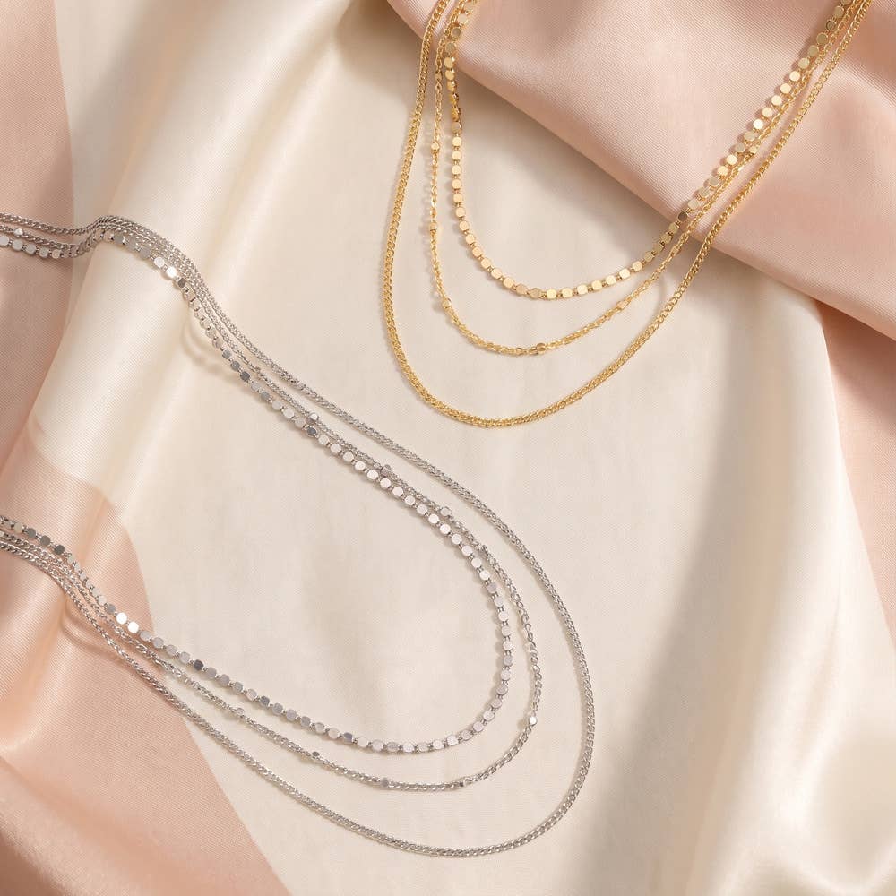 Dainty Triple Layer Chain Necklace