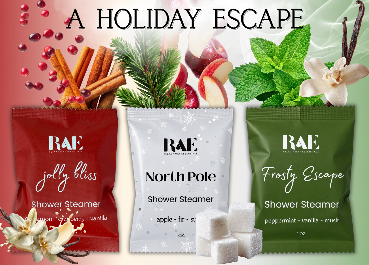 Santa's Spa Shower Steamers 6 Pack - Made in USA
