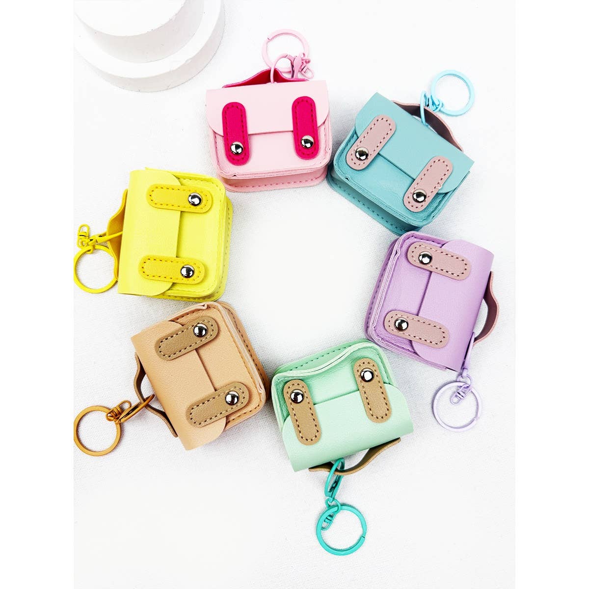 PU Leather Mini Coin Bag Key Chain