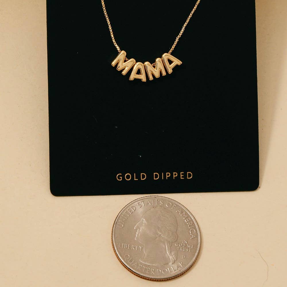 Gold Dipped Mama Letters Chain Necklace