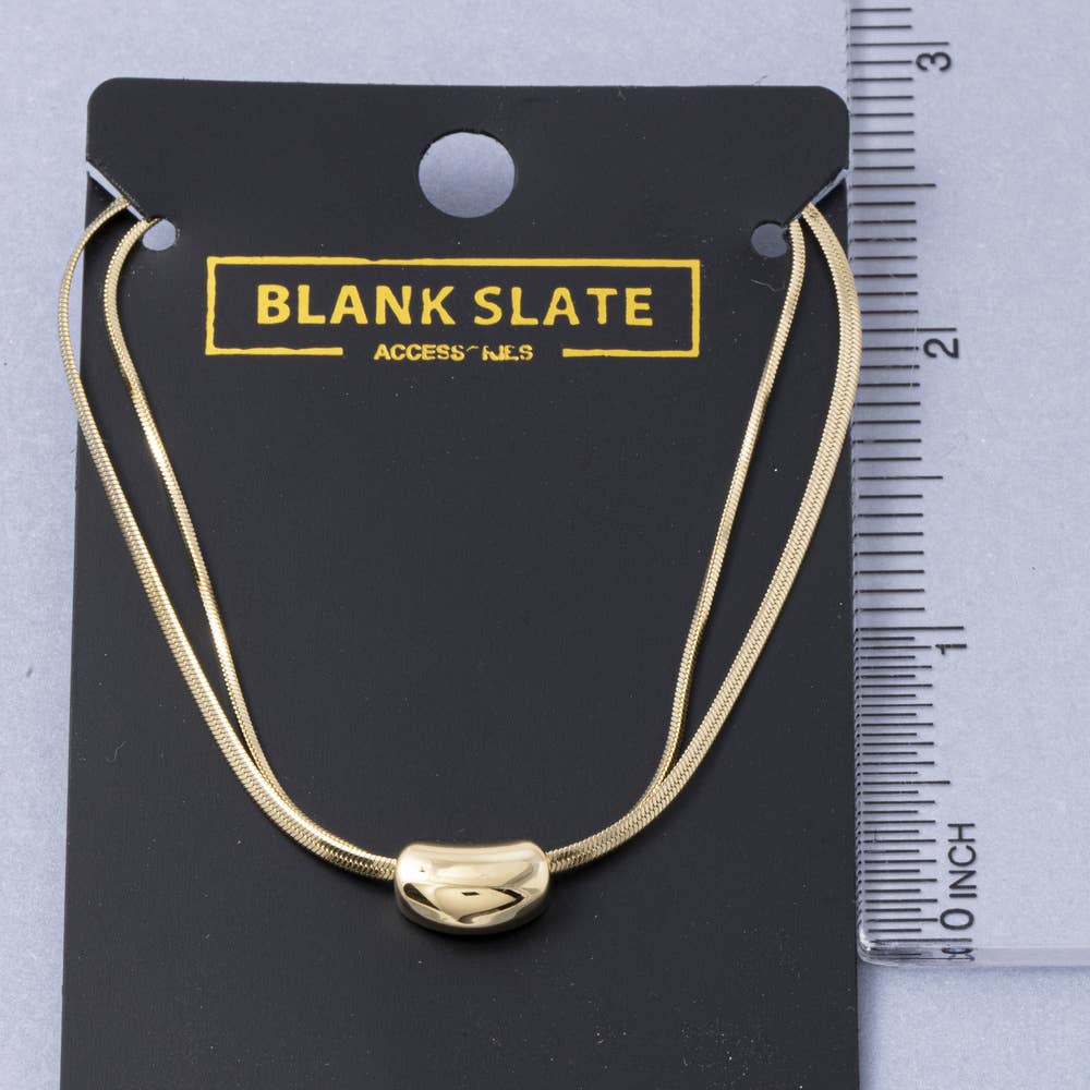 Gold Dipped Double Strand Bead Slider Necklace