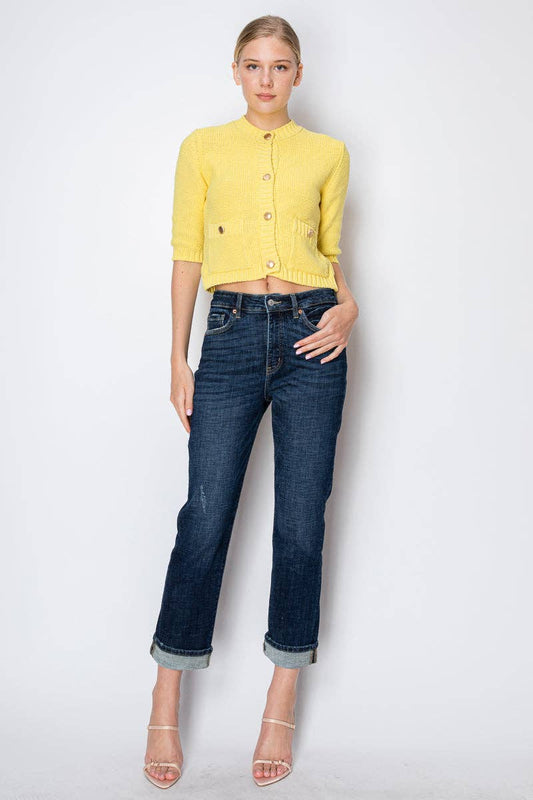 Straight cuff denim