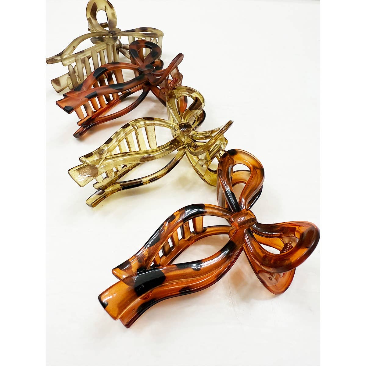 Matte and Glossy Leopard Bow Hair Clips