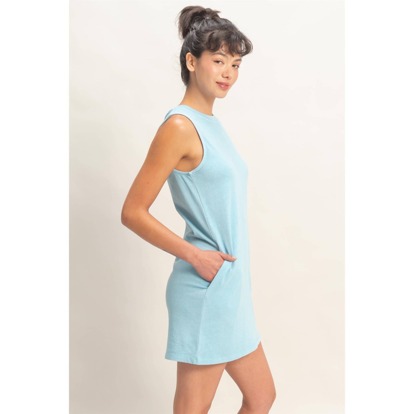 Pigment Dyed Sleeveless Mini Dres