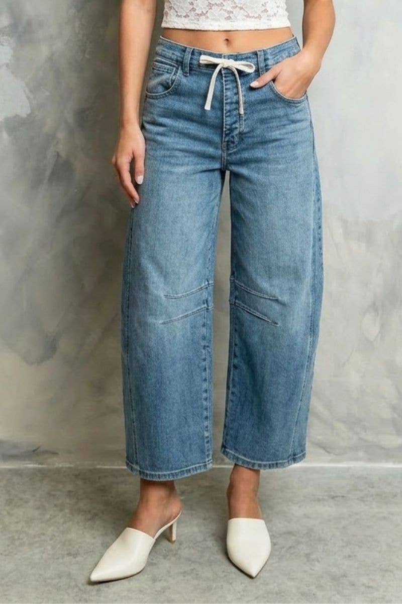 HIGH RISE RELAXED BARREL JEANS
