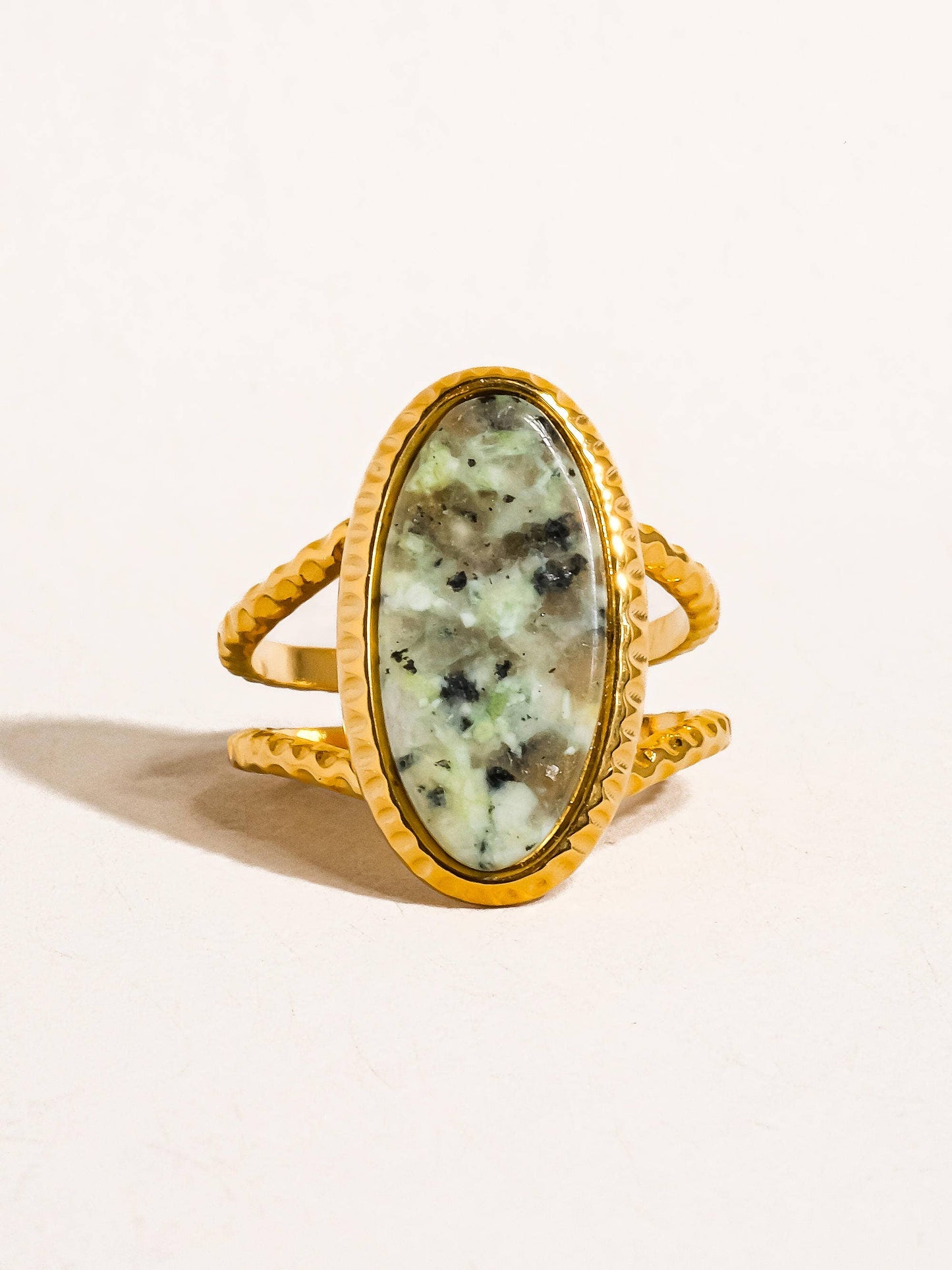 Ashwin 18K Gold Non-Tarnish Natural Stone Ring