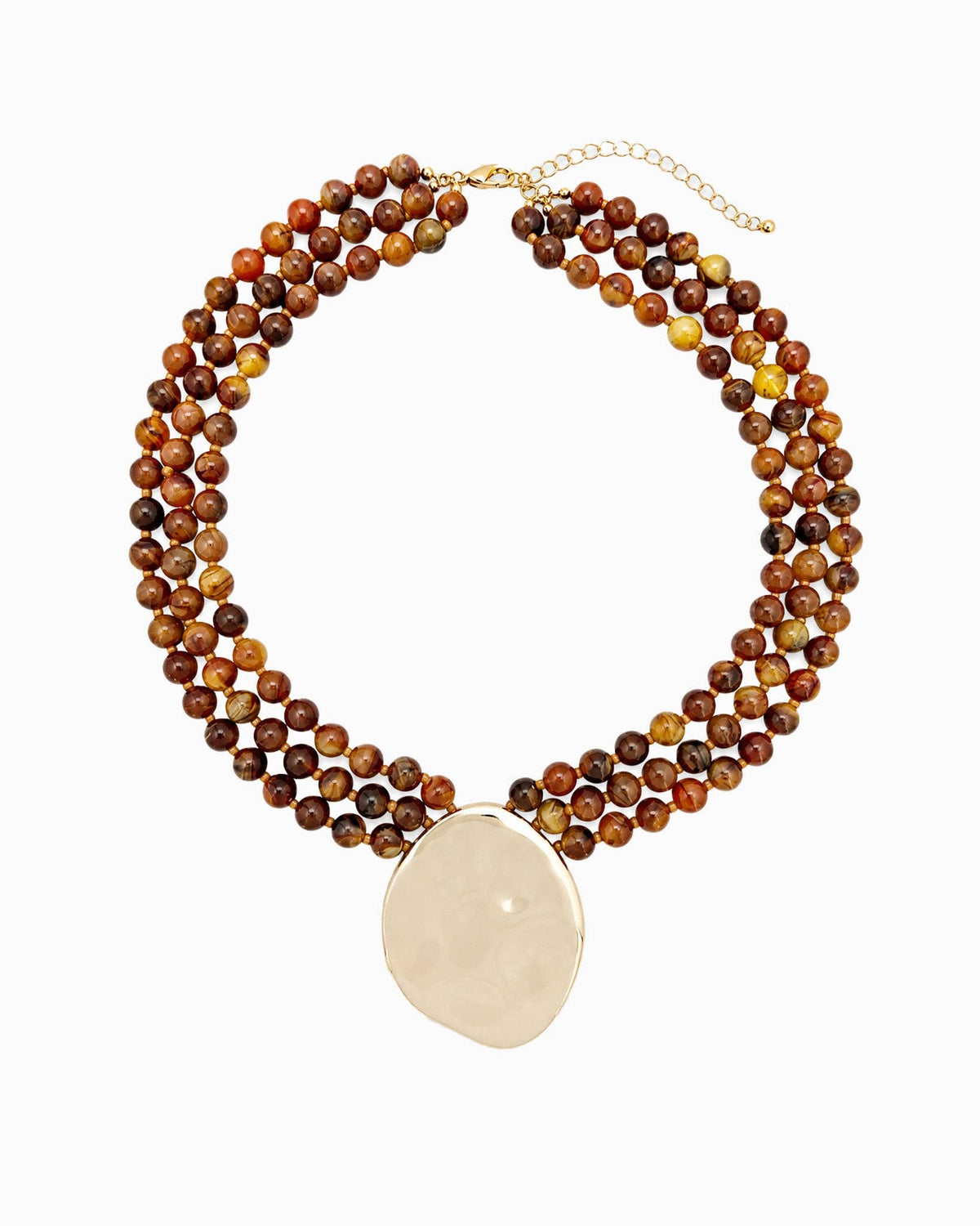 Organic Marbled Bead Layered Statement Necklace