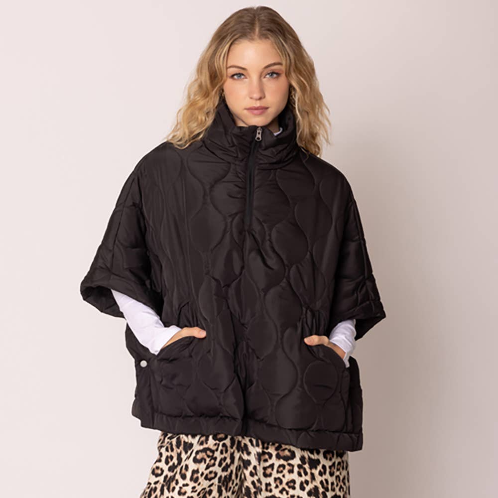 Quilted Puffer Poncho