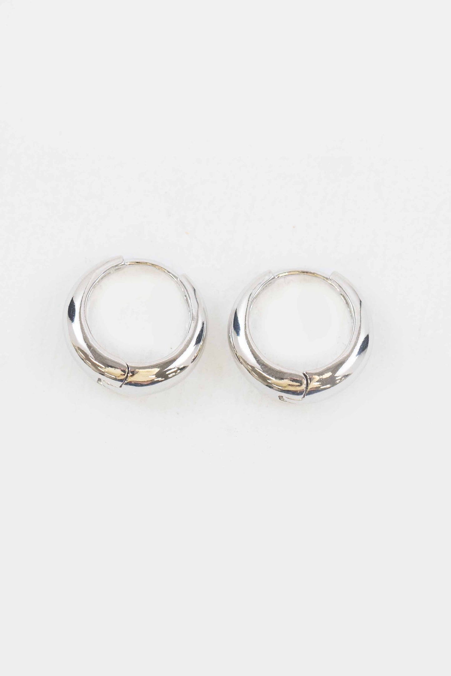 Elegance Huggie Hoop Earrings | Silver