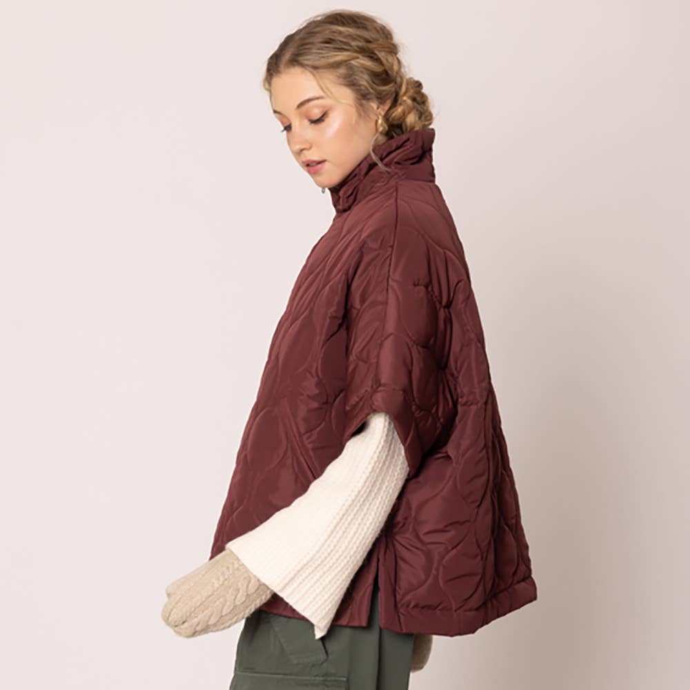 Quilted Puffer Poncho