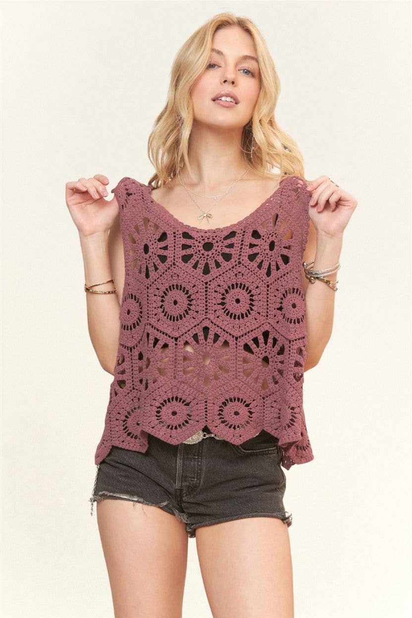 CASUAL CROCHET TANK TOP - CET3162