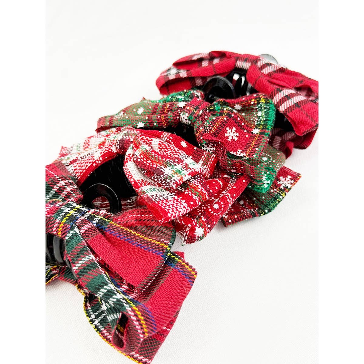 Christmas Fabric Bow Hair Claw Clip