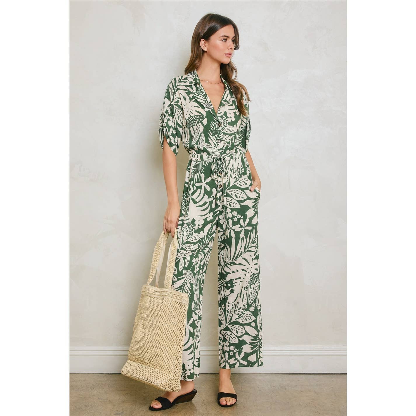 Sweet Summer Drawstring Detail Jumpsuit