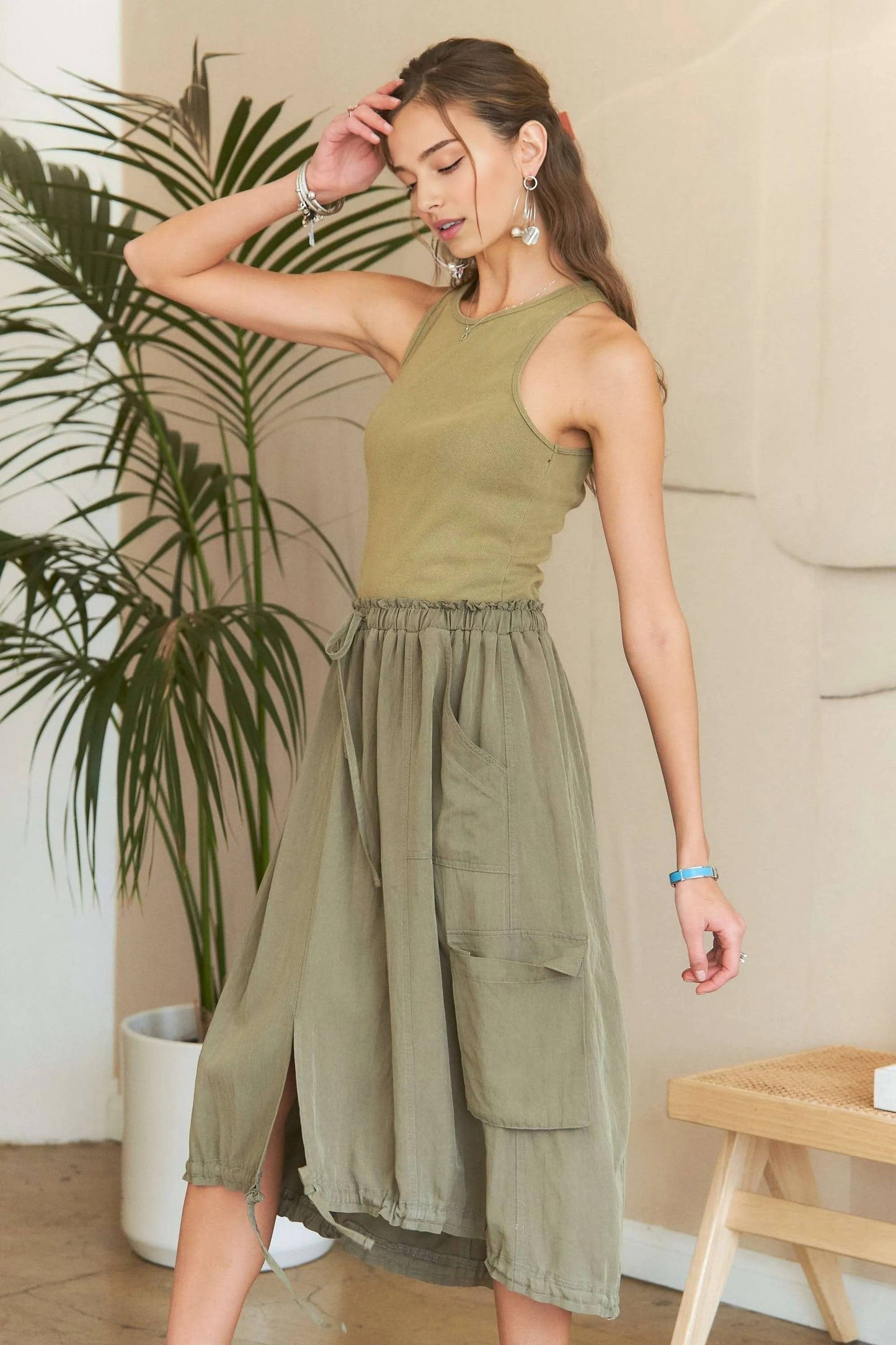 DRAWSTRING WASHED DRESS - CED3481