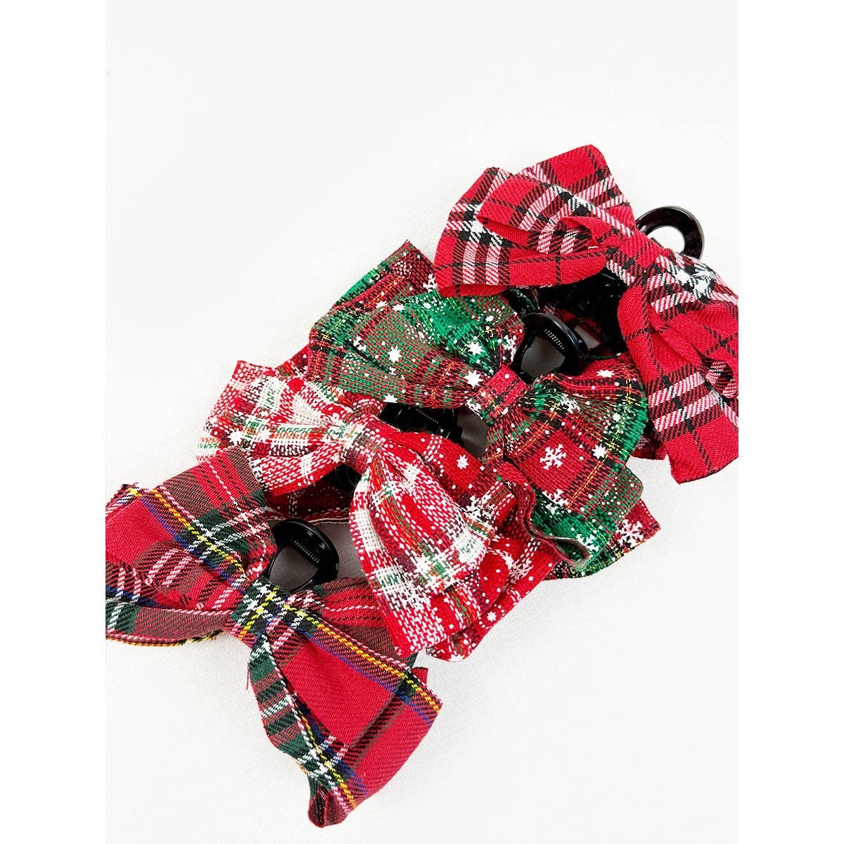 Christmas Fabric Bow Hair Claw Clip