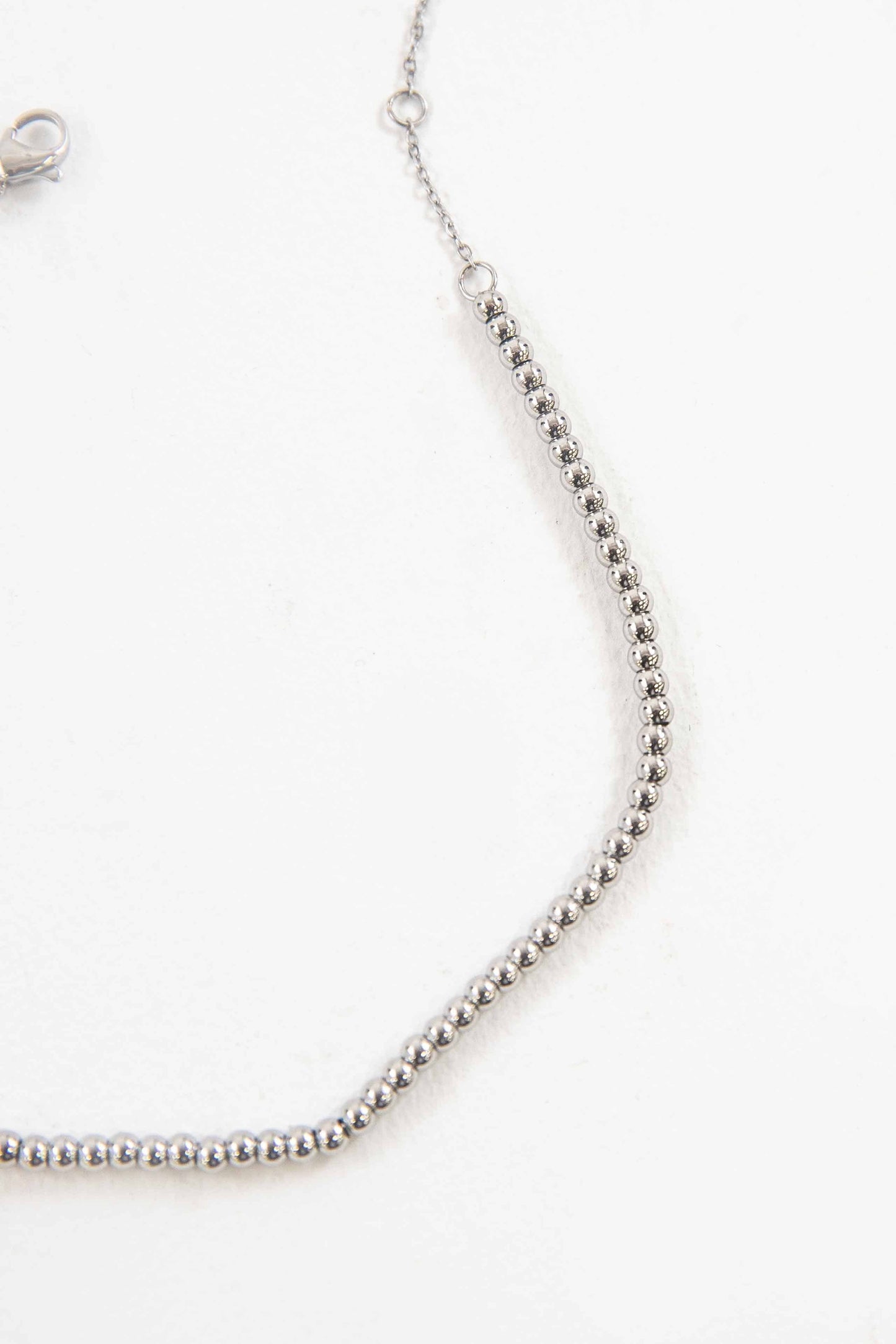 Micro Beaded Anklet | Silver