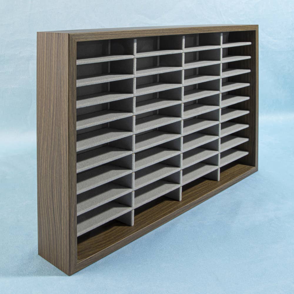 Wooden Slotted Jewelry Display Organizer Tray