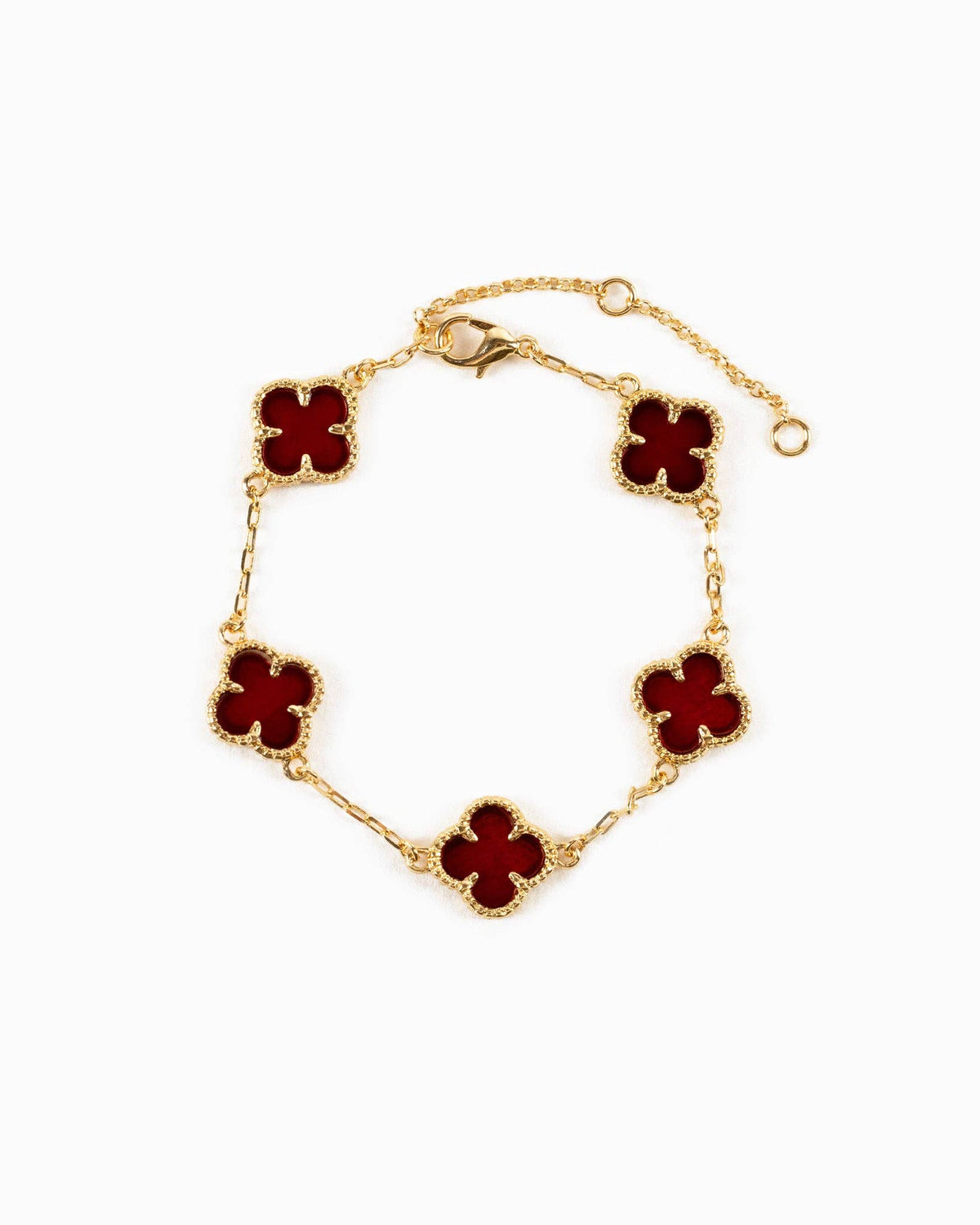 Double Sided Pearl Clover Chain Bracelets