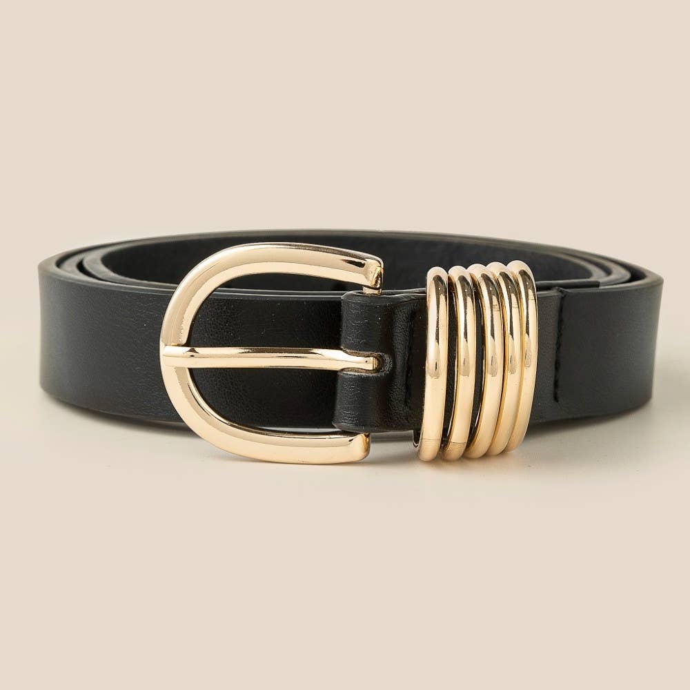 Multi Ring Leather Belt