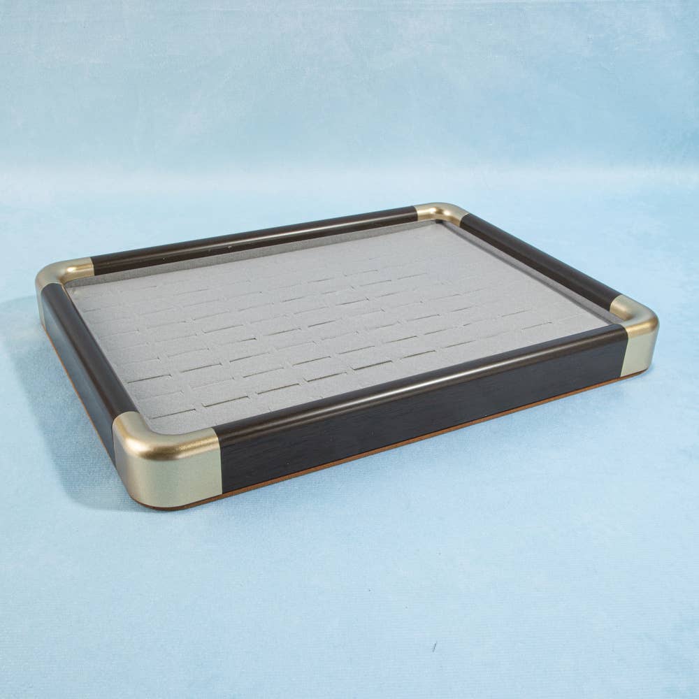 Ring Display Tray With Metal Corner Accents