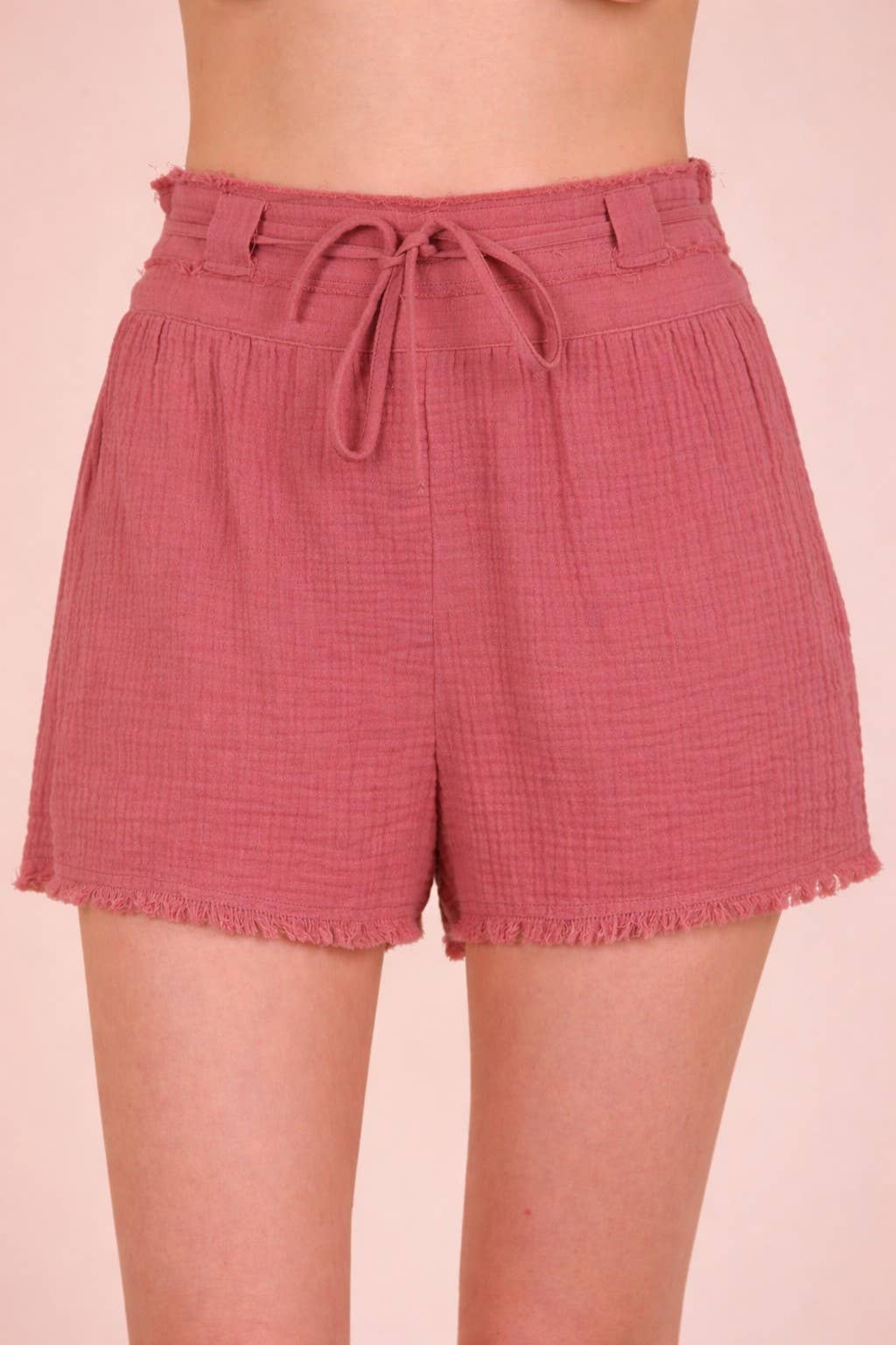 Cotton Gauze Shorts W/ Front Tie
