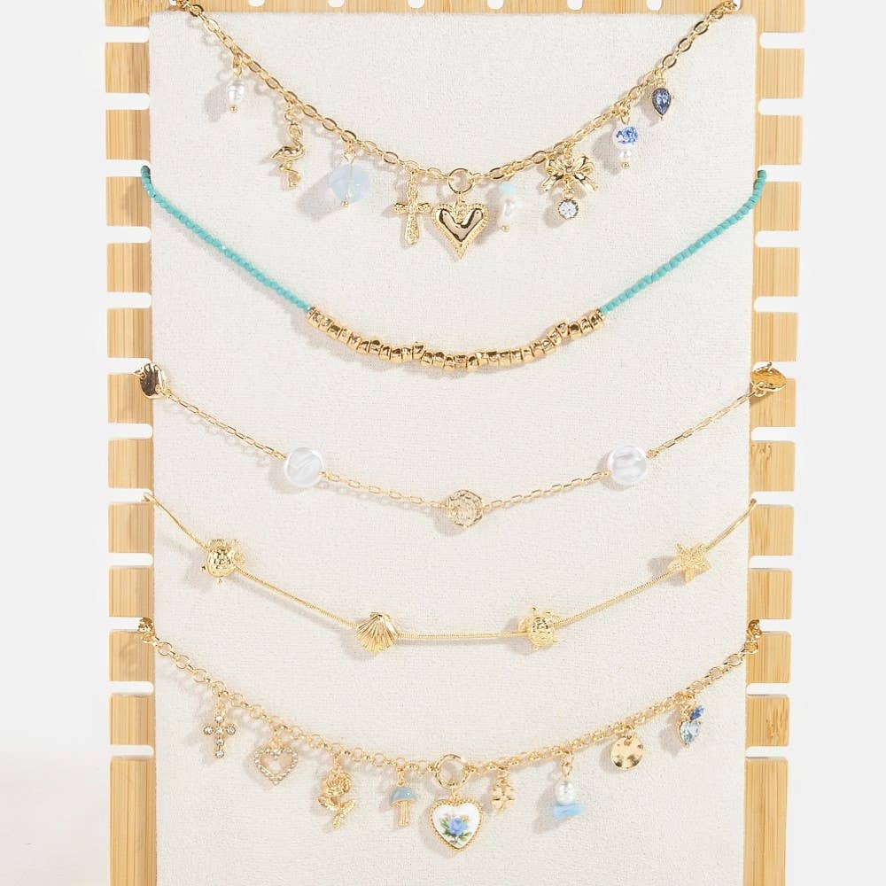 Multi Tier Bamboo Necklace Display Stand