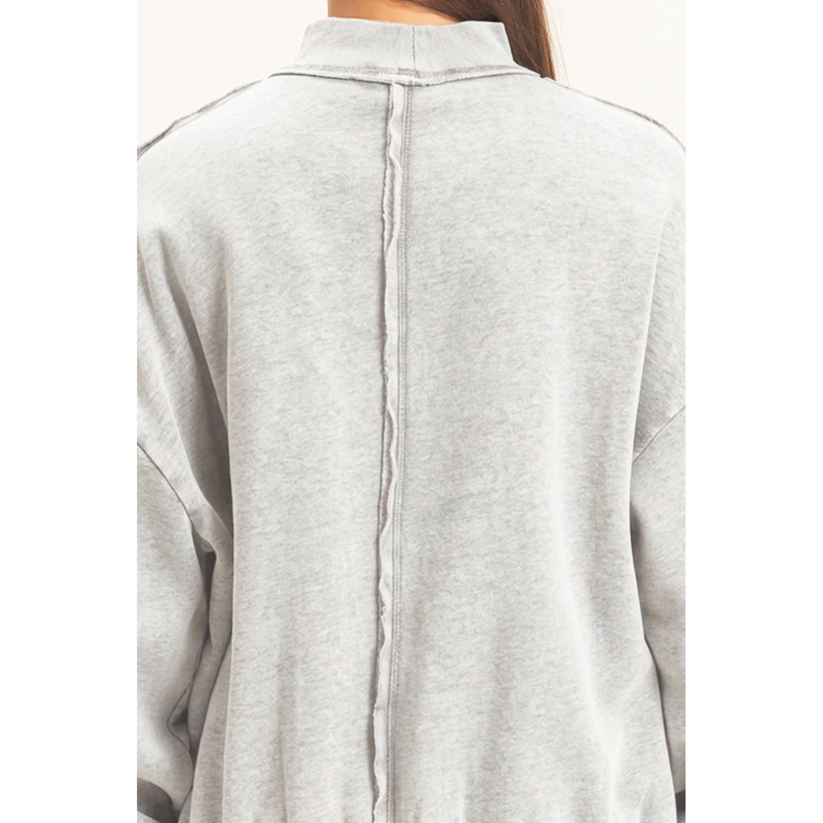 Acid Washed Mock Neck Sweatshirt